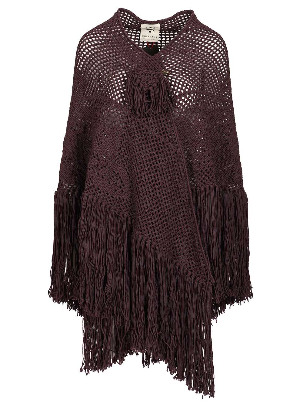 Chiarais Peony Shawl Knitwear - Bordeaux | a6d98bfca5f4e542606a34683c398ee5d6735892