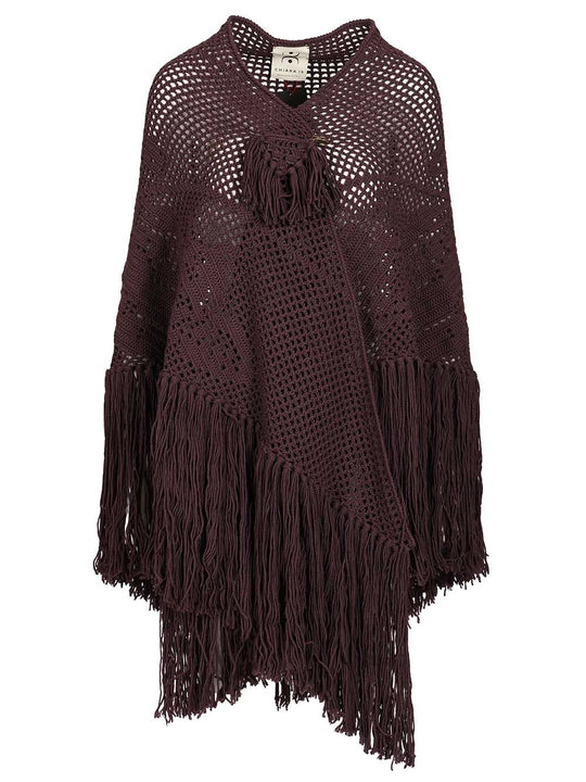 Peony Shawl Knitwear Bordeaux