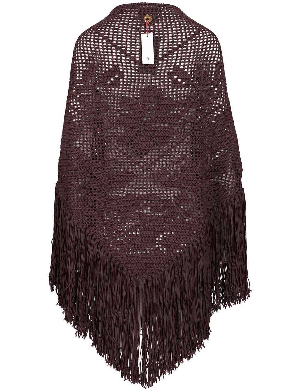 Chiarais Peony Shawl Knitwear - Bordeaux | 4018c24037942c5df4e793a81422e7a1582cba90