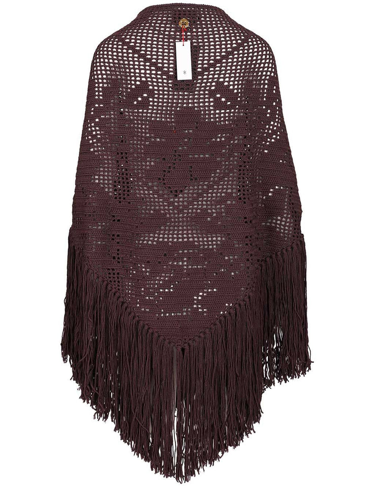 Chiarais Peony Shawl Knitwear - Bordeaux | 4018c24037942c5df4e793a81422e7a1582cba90