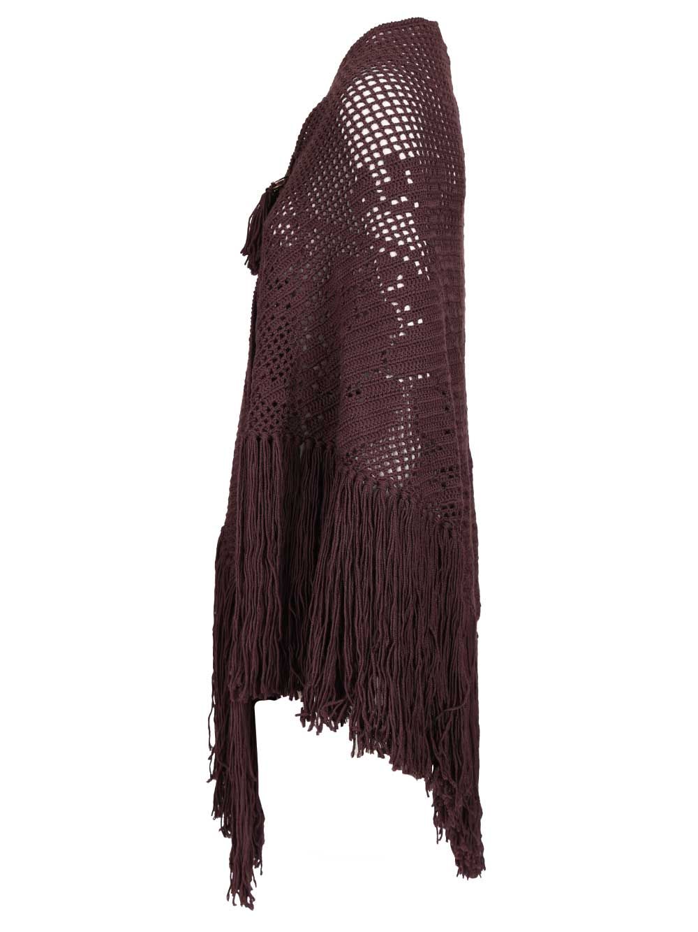 Chiarais Peony Shawl Knitwear - Bordeaux | bc0359e6aa54b9da986ea35d2a0399d855c6b45c