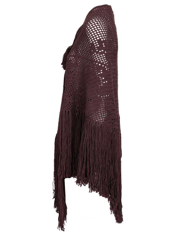Chiarais Peony Shawl Knitwear - Bordeaux | bc0359e6aa54b9da986ea35d2a0399d855c6b45c
