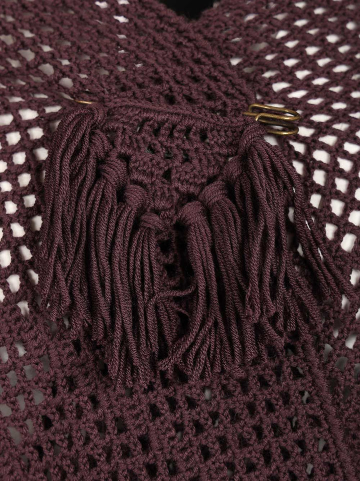 Chiarais Peony Shawl Knitwear - Bordeaux | 31553aa7787907bf96c8275aa3c1e52e6f61cebe
