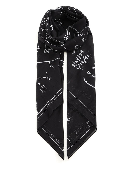 Scarf With Astro Print Scarves And Foulards Black