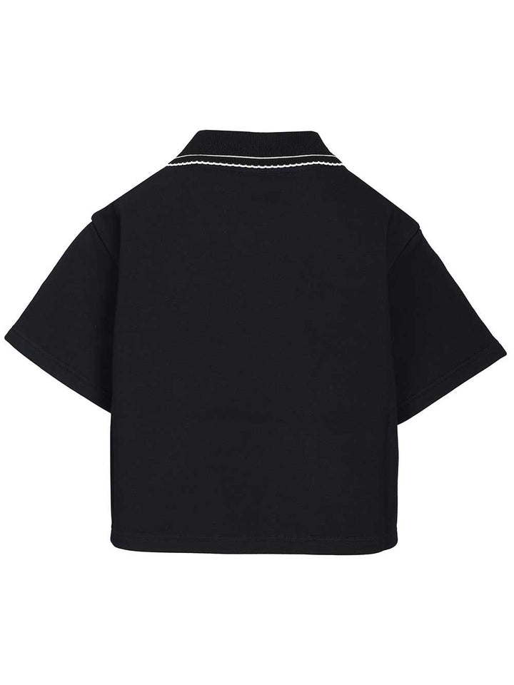 Miu Miu Crop Polo Shirt Sweatshirts - Blue | 503be3c7568428291619d1a930b641f2a5ebb3fb