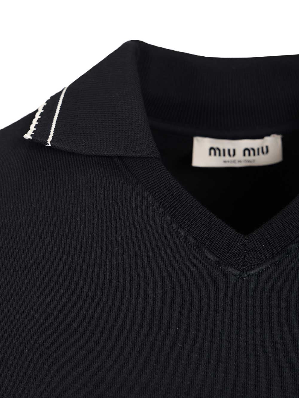 Miu Miu Crop Polo Shirt Sweatshirts - Blue | 91e6985b82b4e20cae07d526a2ad4a6abe7cc62b