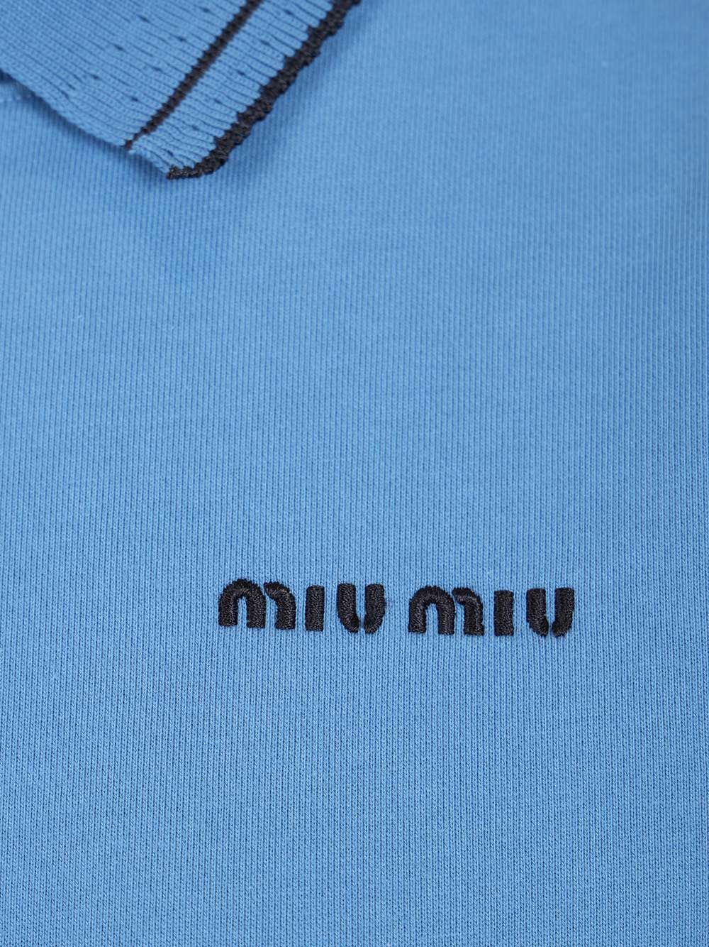 Miu Miu Sweatshirt With Embroidered Logo Sweatshirts - Light blue | 53e9714d07b36ab60cf9781e8f3b9a53954aaac7