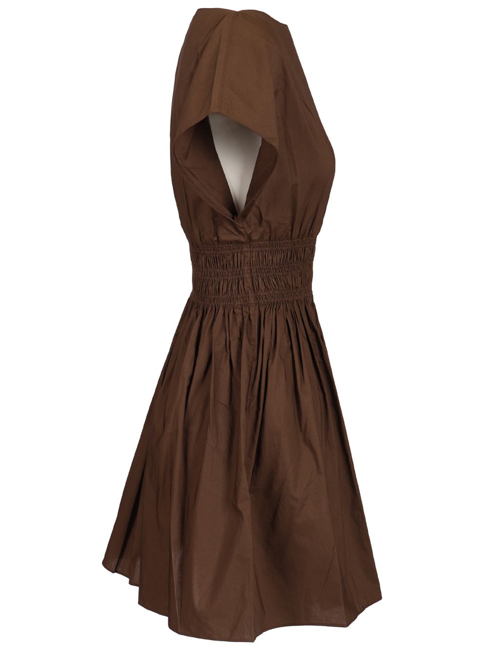 Matteau Shirred Waist Mini Dress Dresses - Brown | 8bce5f8820cdd122787134e2ecc7581a44437299