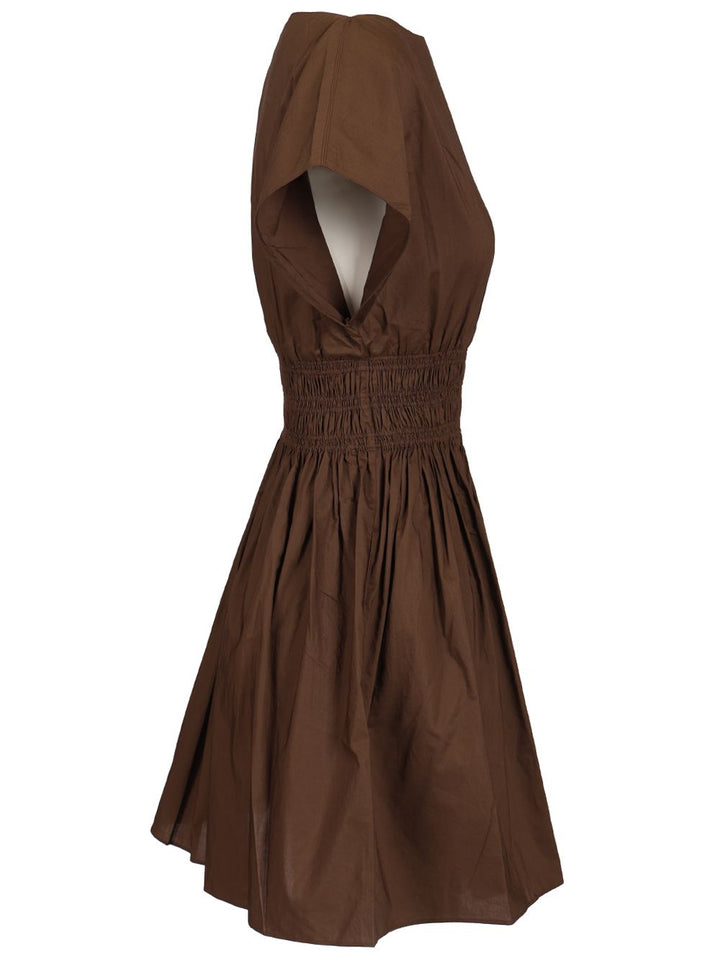 Matteau Shirred Waist Mini Dress Dresses - Brown | 8bce5f8820cdd122787134e2ecc7581a44437299