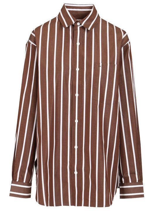 Classic Stripe Shirt Shirts Brown