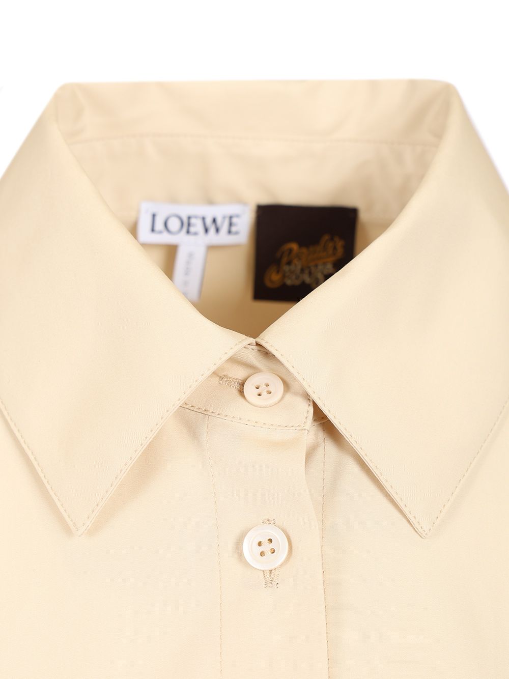 Loewe Short-Sleeved Cotton Shirt Shirts - Beige | 3baac926b393560bd04e60a822ebf8e1a79fa6f4