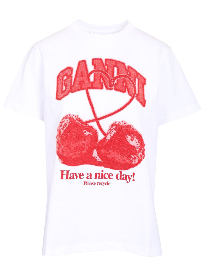 Ganni Printed T-Shirt - White | c8c5d113824bee32d1b546651cd5eb5615b09934