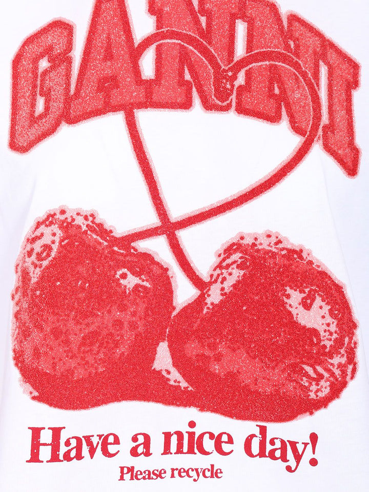 Ganni Printed T-Shirt - White | 4ce4031a10130d8926804616fcb652fe2953eb32