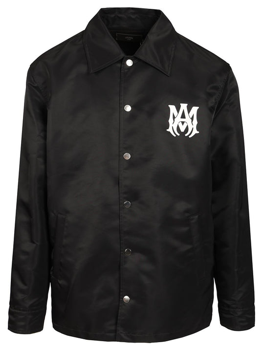 Printed Shirt Jacket Jackets Black