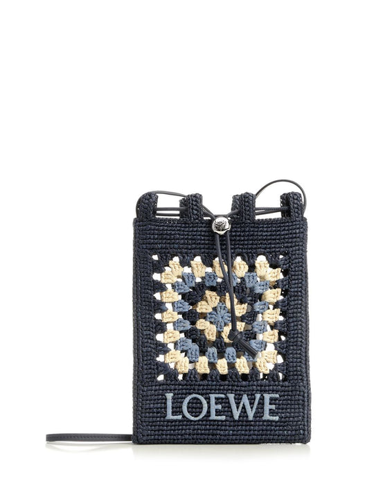 Drawstring Pocket Crossbody Bags Blue