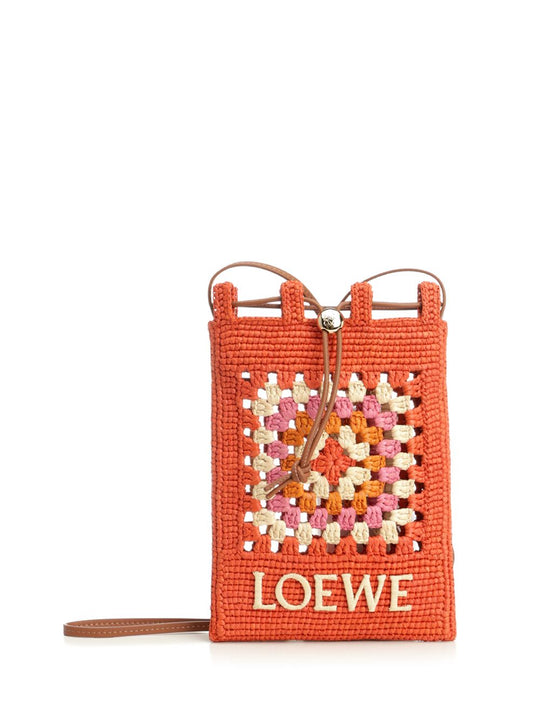 Drawstring Pocket Crossbody Bags Orange