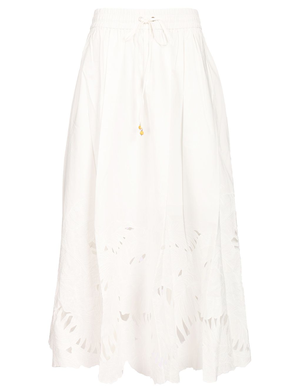 Zimmermann Mahon Embroidered Midi Skirt Skirts - White | 99a336614255b01e15175f1a73bdb5d370993a4e