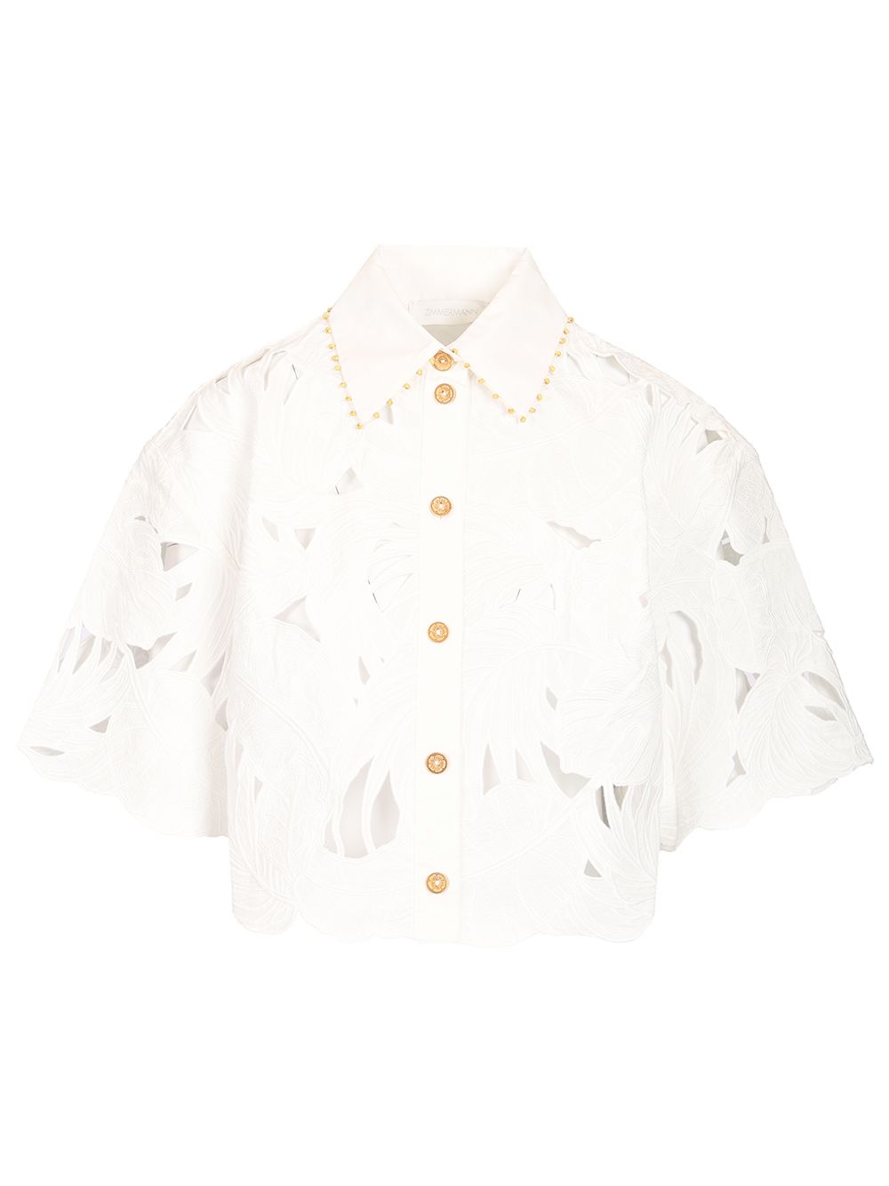 Zimmermann Mahon Embroidered Crop Shirt Shirts - White | 9a4d6dbbe17757d4488750c07003b886ae514746