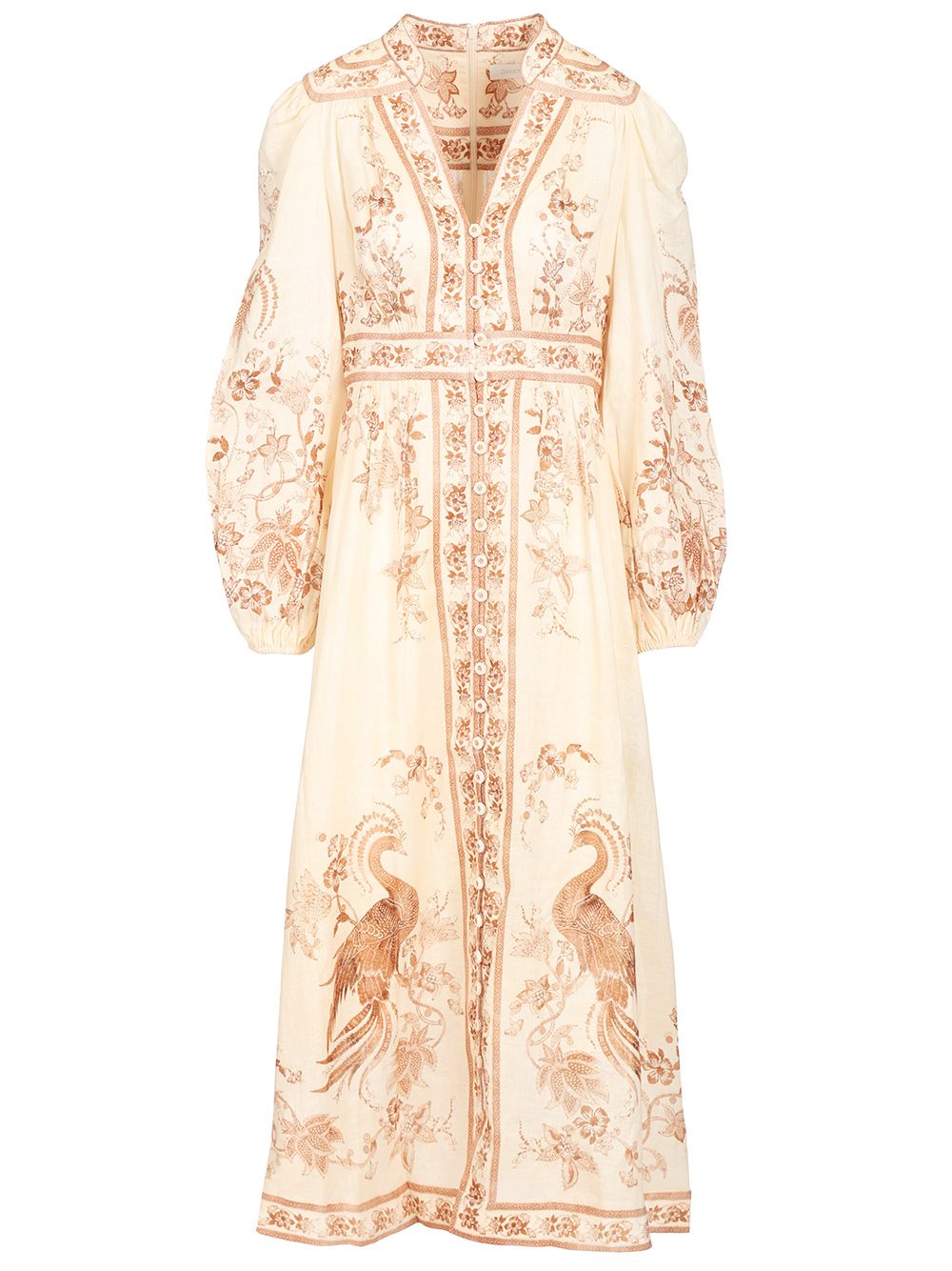 Zimmermann Indra Plunge Midi Dress Dresses - Multicolor | 060c4df3b41105d3f39caf90a7dc30a9dec14ee8