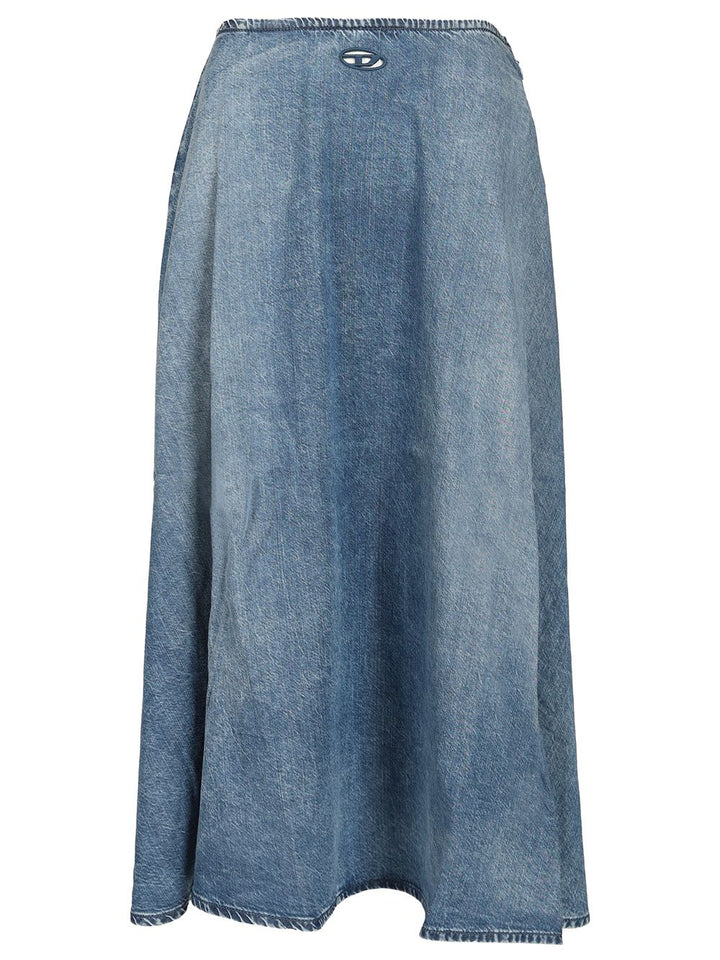 Diesel Wide Skirt In Flowing Denim Skirts - Blue | 30e03c0f0b959640d80f60a95659b41ed25f2ed2