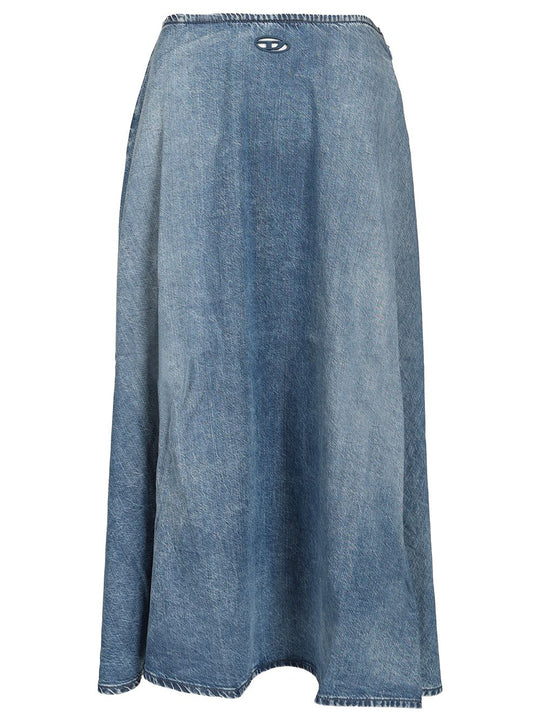 Wide Skirt In Flowing Denim Skirts Blue