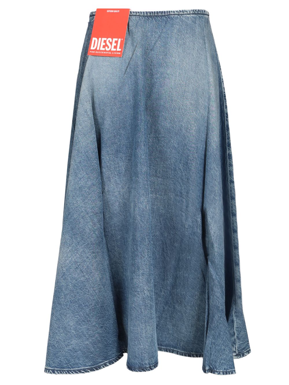 Diesel Wide Skirt In Flowing Denim Skirts - Blue | 70469933ffe513573c969ad923740e71285d676e