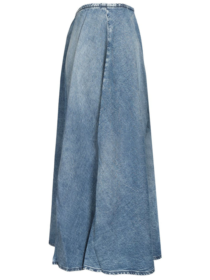 Diesel Wide Skirt In Flowing Denim Jeans - Blue | ecf2f8f475776eb09d11147c4f5e161beb4d2f02