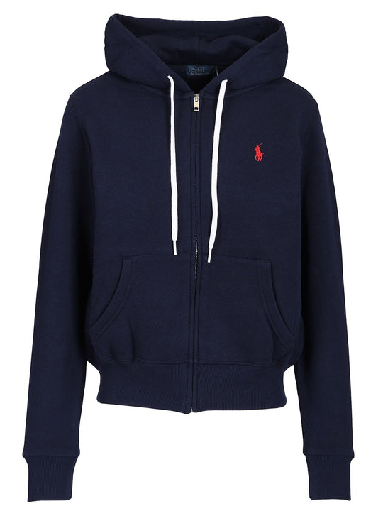 Zip-Up Hoodie Sweatshirts Blue