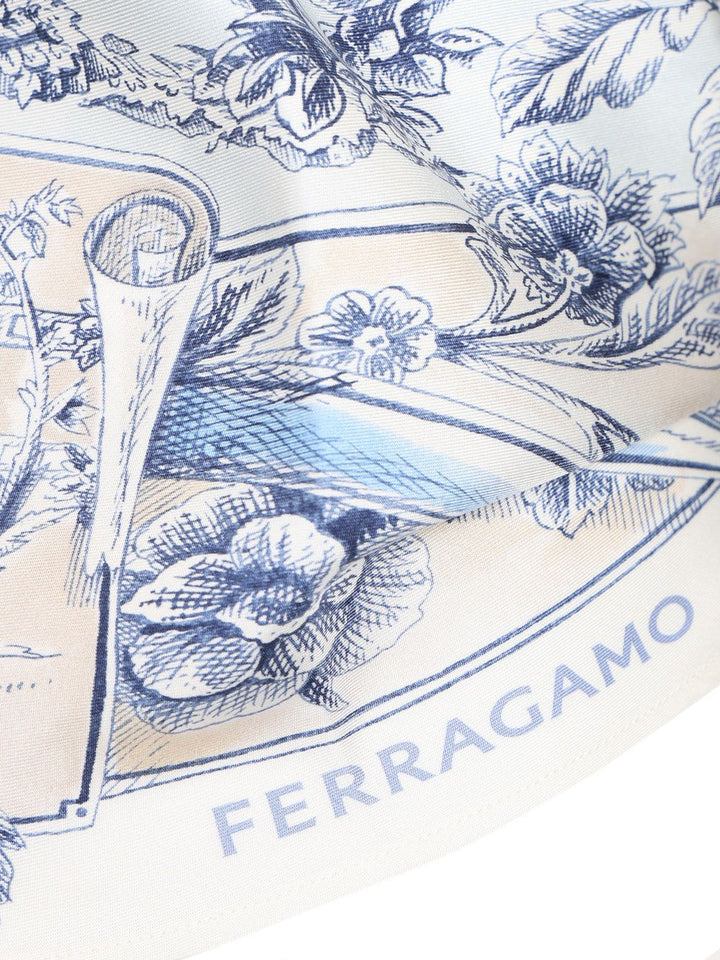 Ferragamo Top Foulard With Ethnic Print Tops - Light blue | e7f7c03e081feb6ef871884c6f569fa86a7d27e8