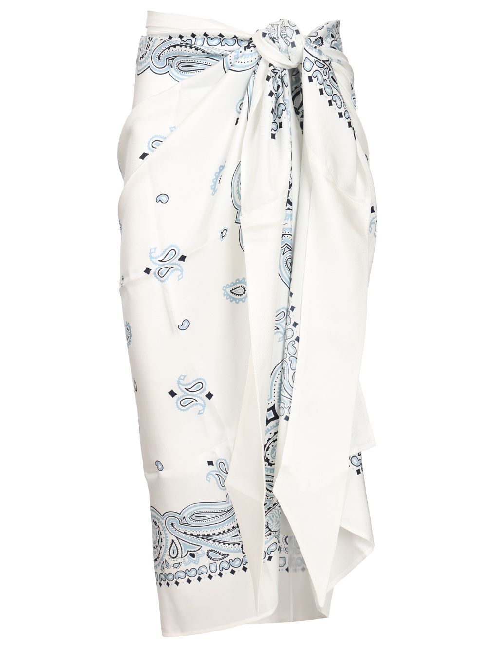 Ferragamo Arabesque Print Silk Sarong Skirts - Light blue | 75faa15e6b1d5653ab5b1f609ab2c59dd82ed818