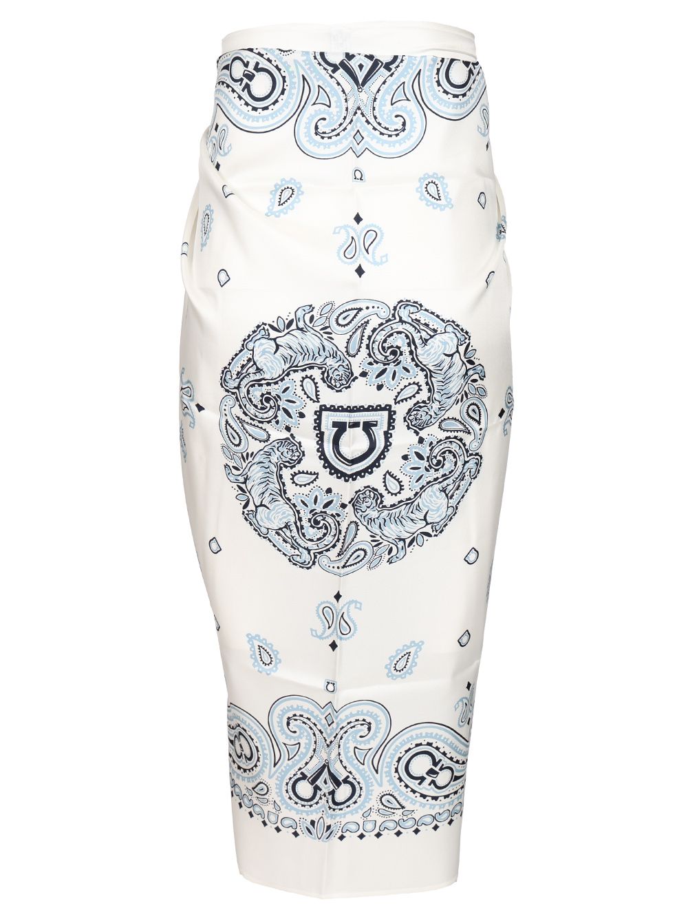 Ferragamo Arabesque Print Silk Sarong Skirts - Light blue | 6a2863a56130bb6f2a42cfd1ec3c5f47558b817f