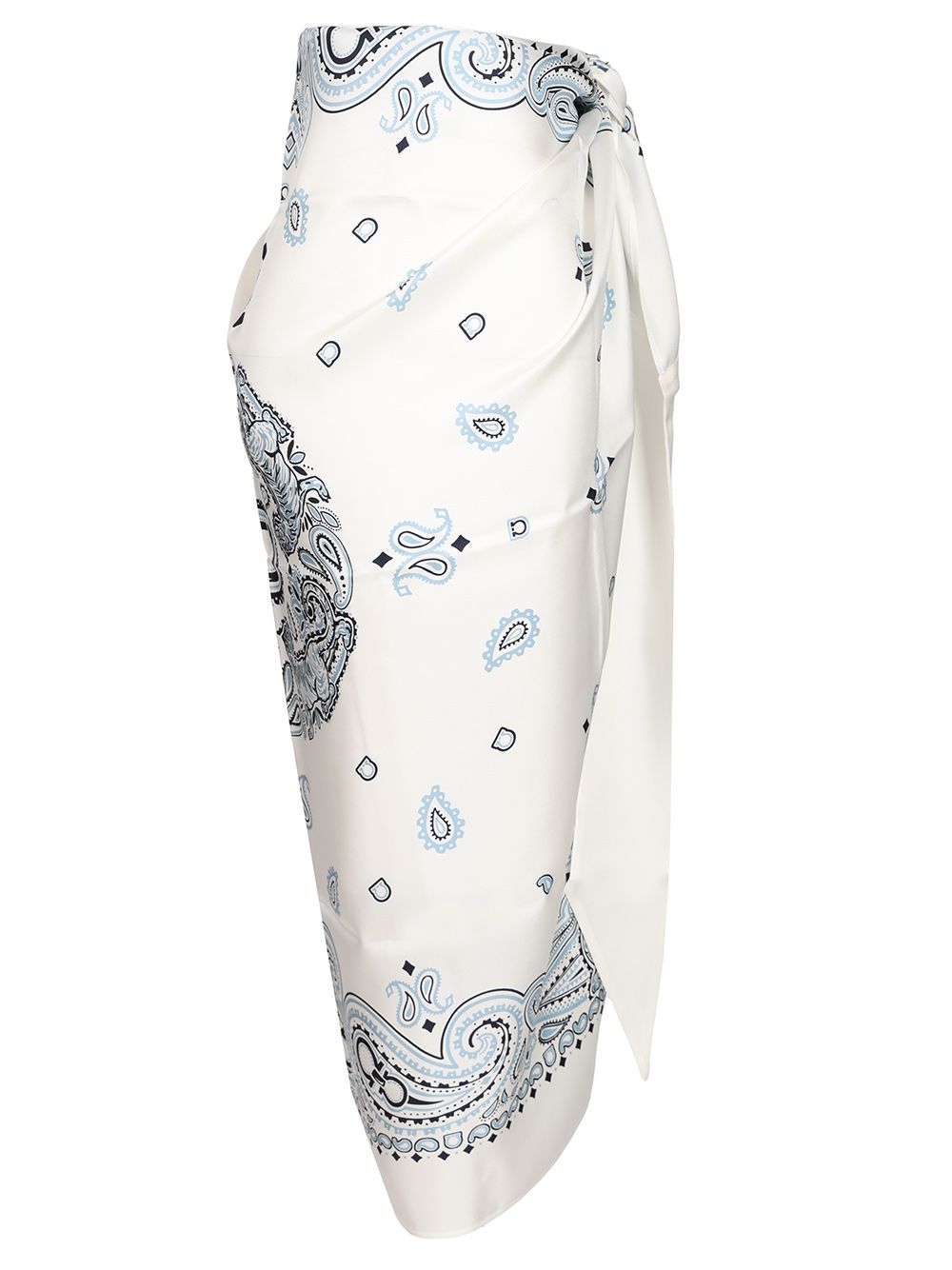 Ferragamo Arabesque Print Silk Sarong Skirts - Light blue | 902d72650021762d6ed51747fa8d6875d752e7e1