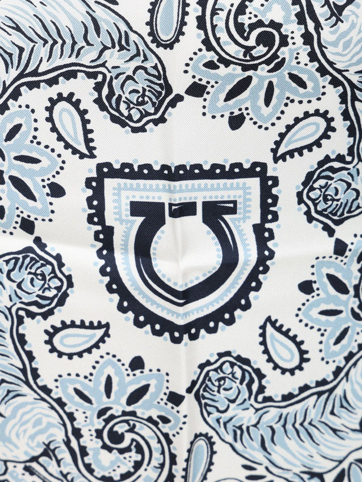 Ferragamo Arabesque Print Silk Sarong Skirts - Light blue | e39aa73796ad0680784bdfbfed6262af949e98e3