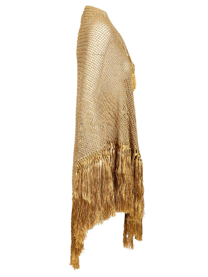 Chiarais Scialle Mantella Rosa Knitwear - Gold | d119d64c06b826be434476b5a9dd065491afaad4