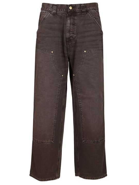 Double Knee Pants Trousers Brown
