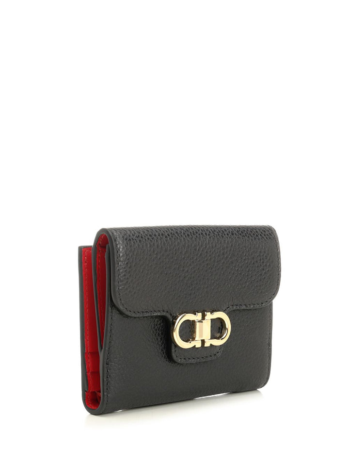 Ferragamo Gancini Compact Wallet Wallets - Black | 02c0f326be1be69cc363d26a03c4685572ec9229