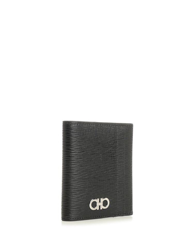 Ferragamo Gancini Credit Card Holder Wallets - Black | b8e6bbedb5fcb8b33442282acf25b4f9e1beeeff