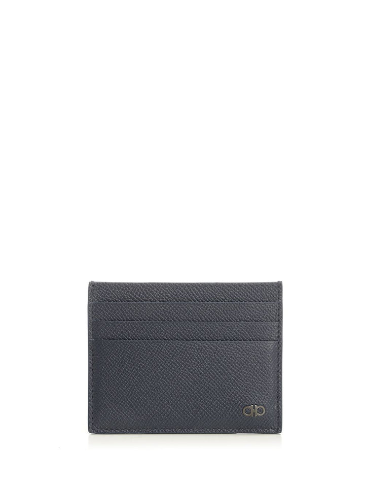 Ferragamo Gancini Credit Card Holder Wallets - Blue | 75ef9c37f0945b45b827b2954ad5d11052b5f40f