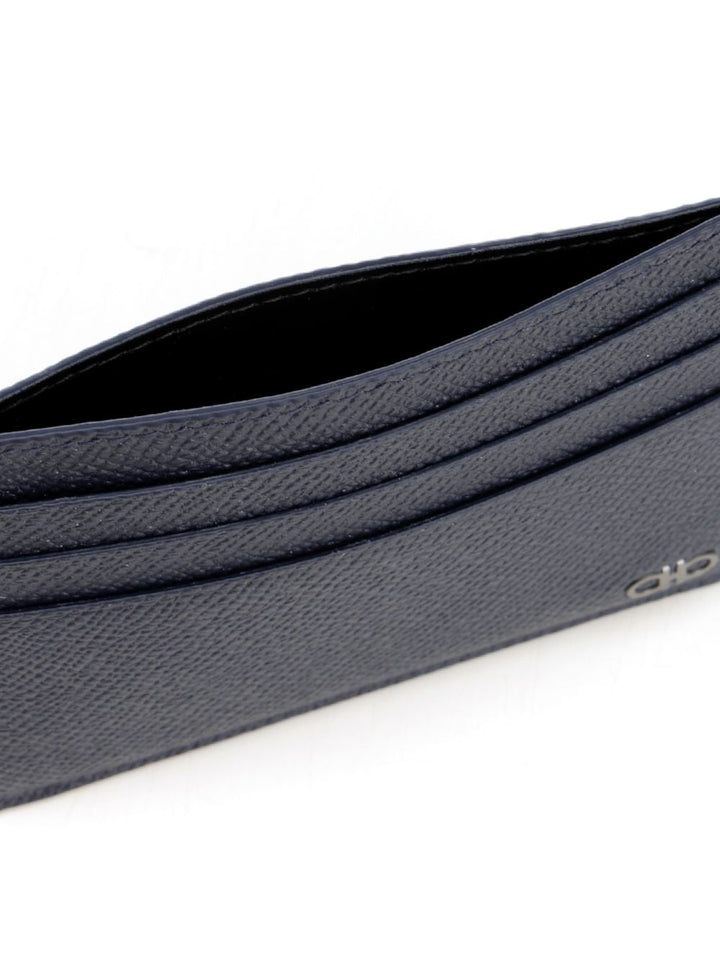 Ferragamo Gancini Credit Card Holder Wallets - Blue | d1270bb07b945cf8425c396c5ae02e95f87ebd92