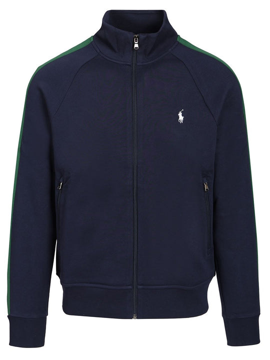 Knit-Full Zip-Sweatshirt Jackets Blue