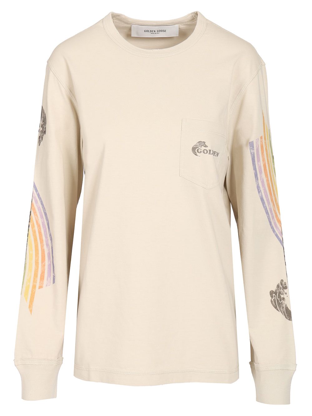 Golden Goose Deluxe Brand Sweatshirt With Print Sweatshirts - Beige | 0bc127870853cc76c34ee757bbfe62685afe3376