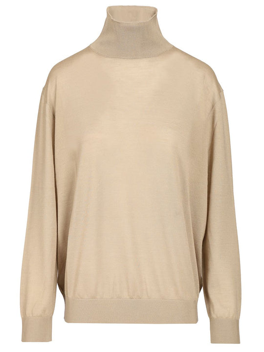 Turtleneck Sweater Tops Beige