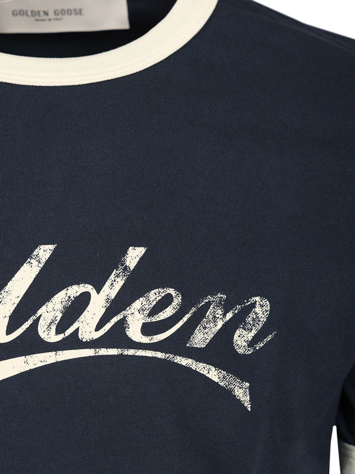 Golden Goose Deluxe Brand Journey T-Shirt - Blue | f910f0ac7ffed3270f2bea35f81258dd1aa90f1f