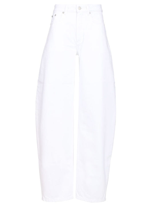 Rounded Trousers Jeans White