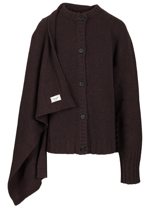 Cardigan Wool Cachemire Knitwear Brown