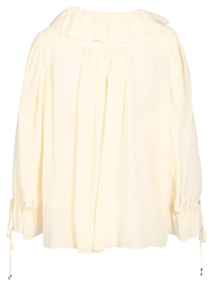 Chloe' Long-Sleeved Shirt Knitwear - White | 168a1d2d572463e6642d6a8b55e6e669f3f59419