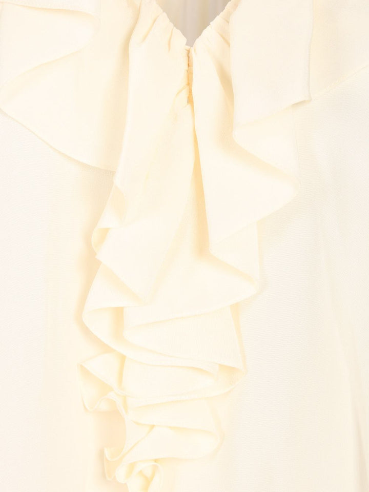Chloe' Long-Sleeved Shirt Tops - White | 1f2724729f13cd376c59227f9c4b639498386f25