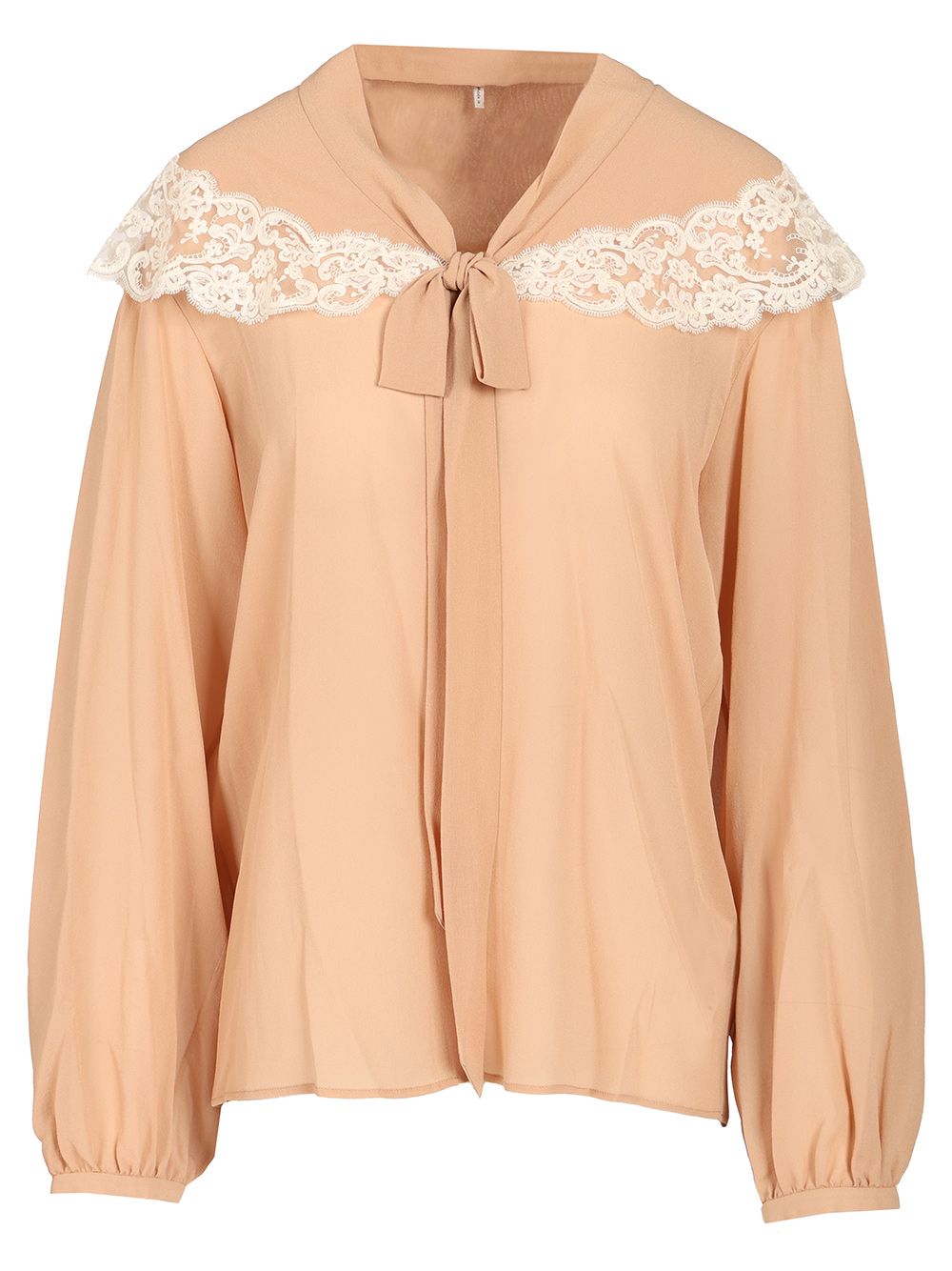 Chloe' Shirt With Laces Tops - Rose | c4fd46fc822b8d428619a64ed79405018b2f90e2