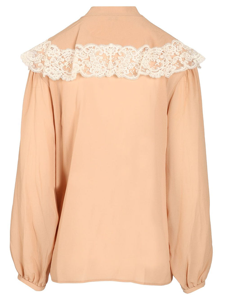 Chloe' Shirt With Laces Tops - Rose | 849b661f3a7272fd26e776856f56f2506239697e