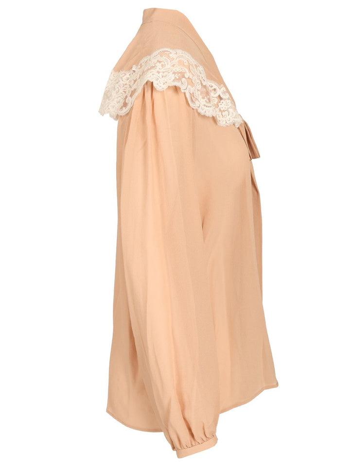 Chloe' Shirt With Laces Tops - Rose | 0b5522b5b661b92b4b268ed43001fcba181945d4
